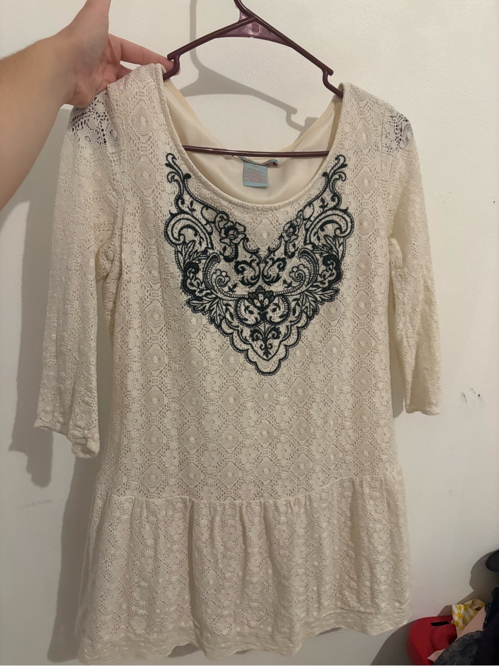 Flying Tomato Cream Top with embroidered details ruffle whimsigoth lace